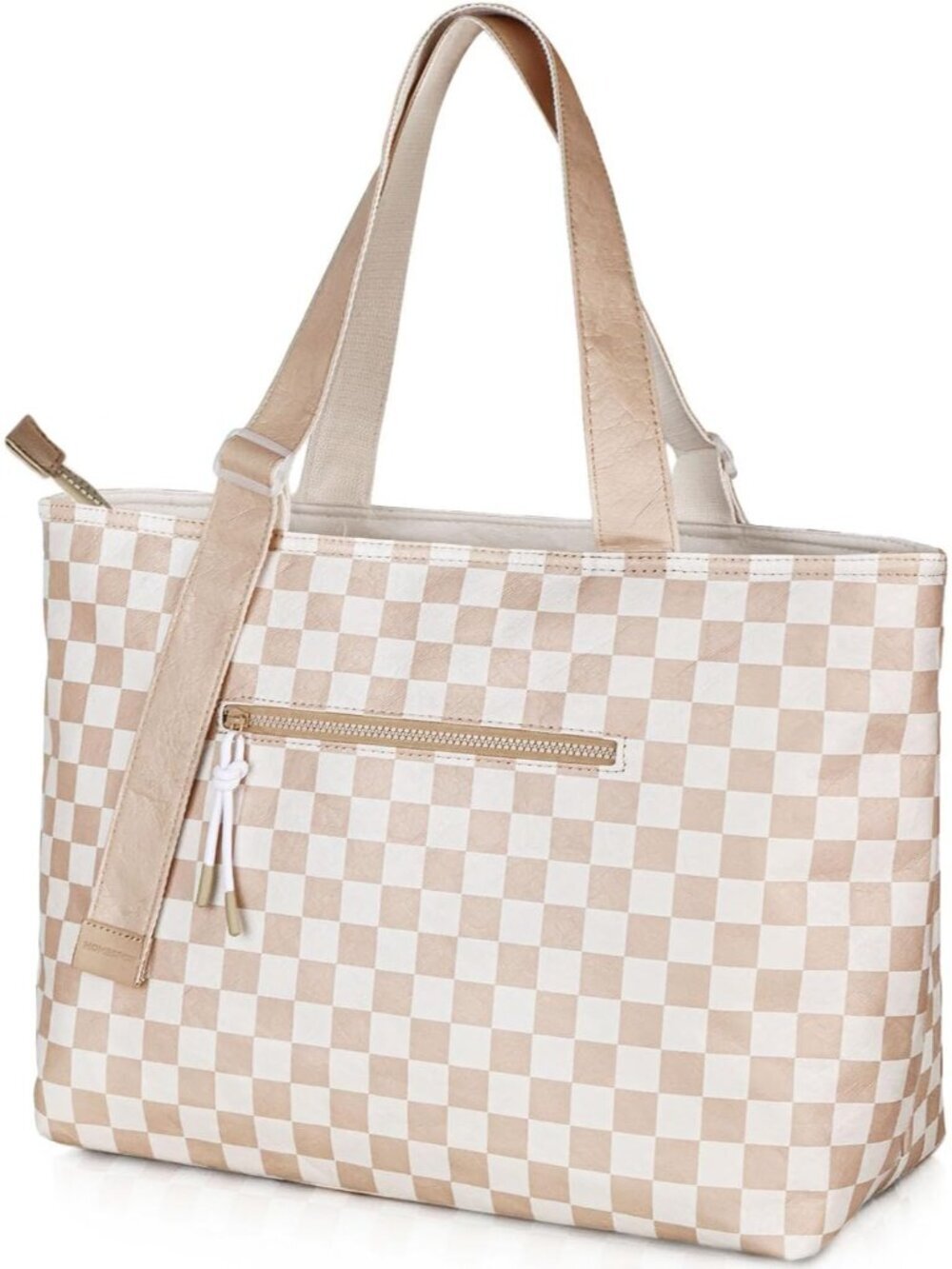 Women's Checkerboard Pool Bags with Wet Compartment Lightweight Tote for Work
